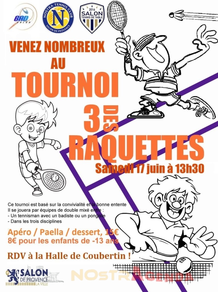 Tournoi des 3 raquettes Sport Salon-de-Provence Agenda Nostragenda