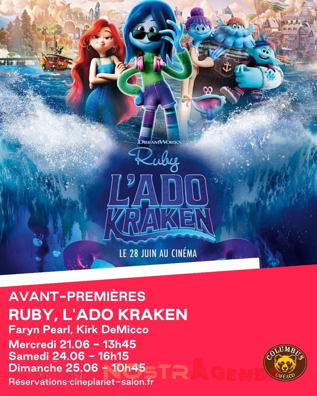 Ruby , l'Ado Kraken - Avant-première Cineplanet Salon Agenda Cinéma Salon-d-Provence Nostragenda sorties