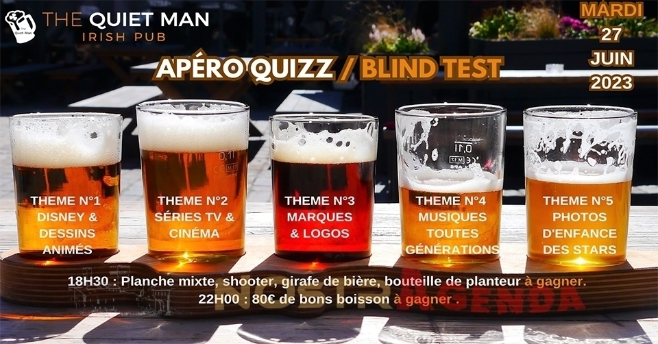 Apéro Quizz Blind Test Nostragenda Soirées Salon-de-Provence Quiet Man