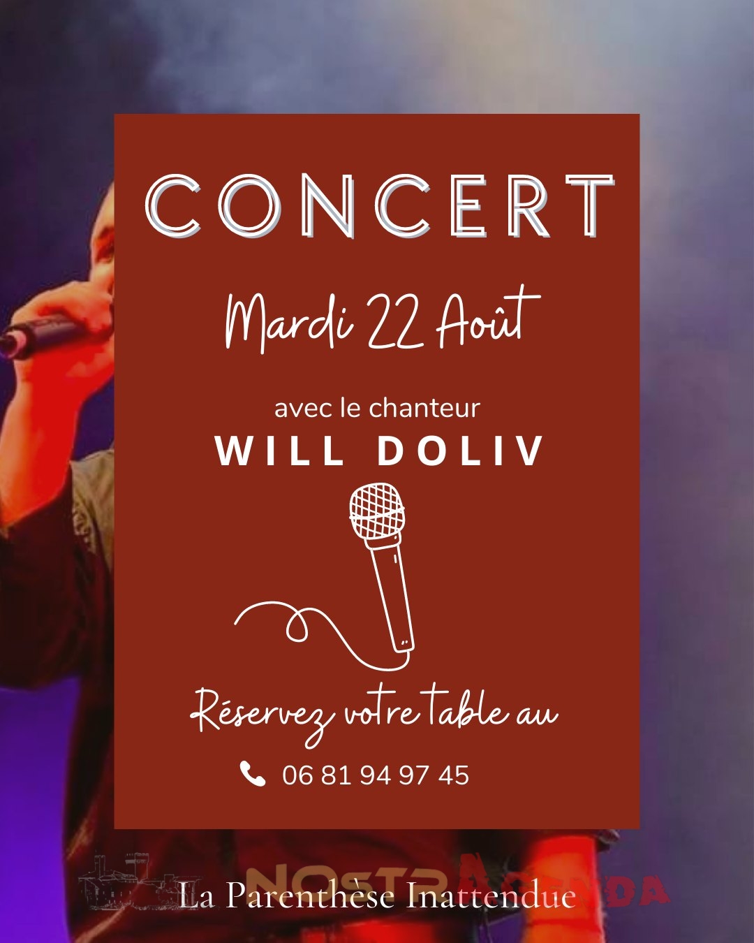 Concert Will Doliv - La Parenthèse Inattendue Agenda Nostragenda Salon-de-Provence