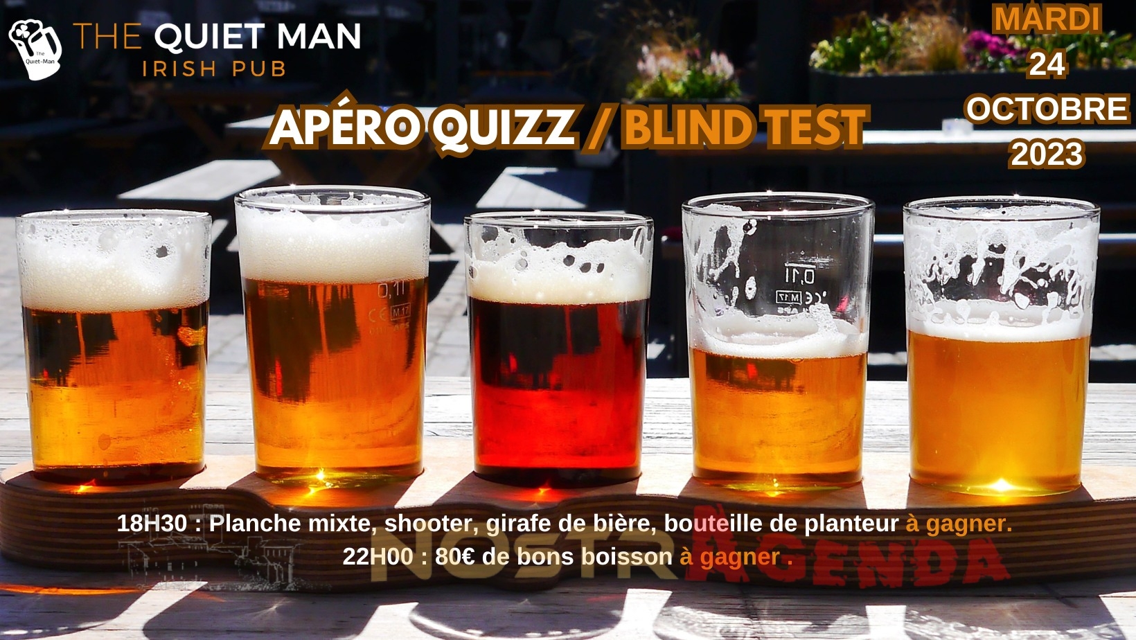 Apéro Quizz Blind Test - Quiet Man Octobre agenda Nostragenda