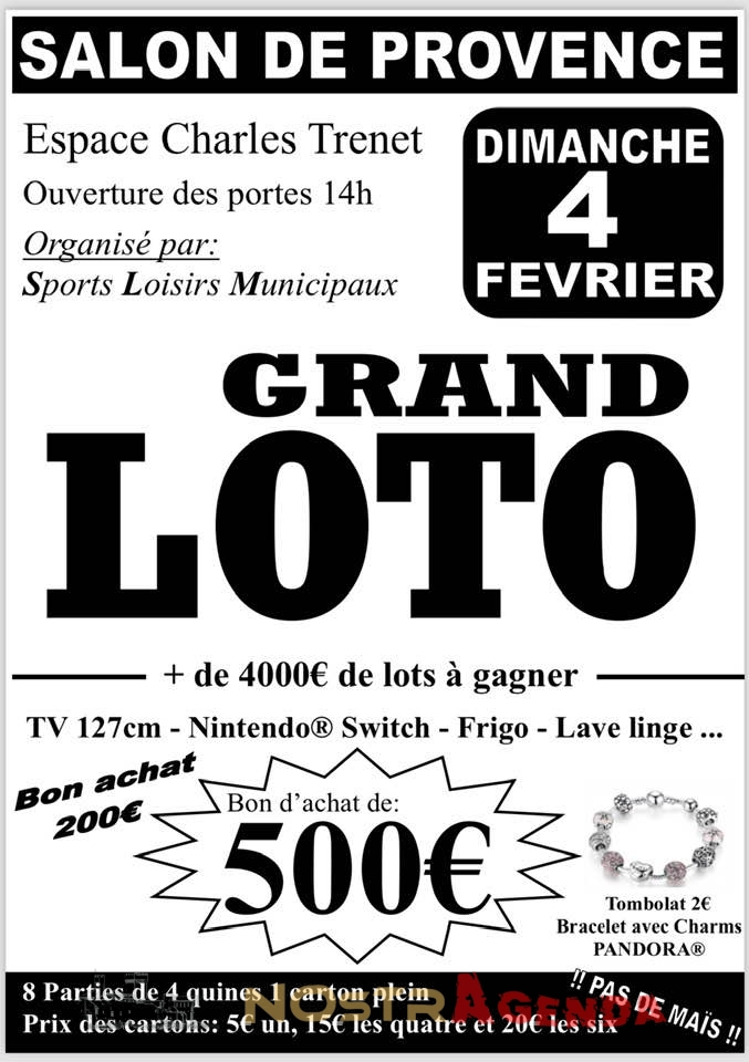 loto sport loisirs municipaux Salon agenda lotos Nostragenda