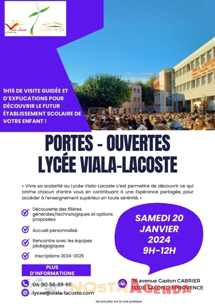 Portes ouvertes Lycée Viala-Lacoste agenda Nostragenda