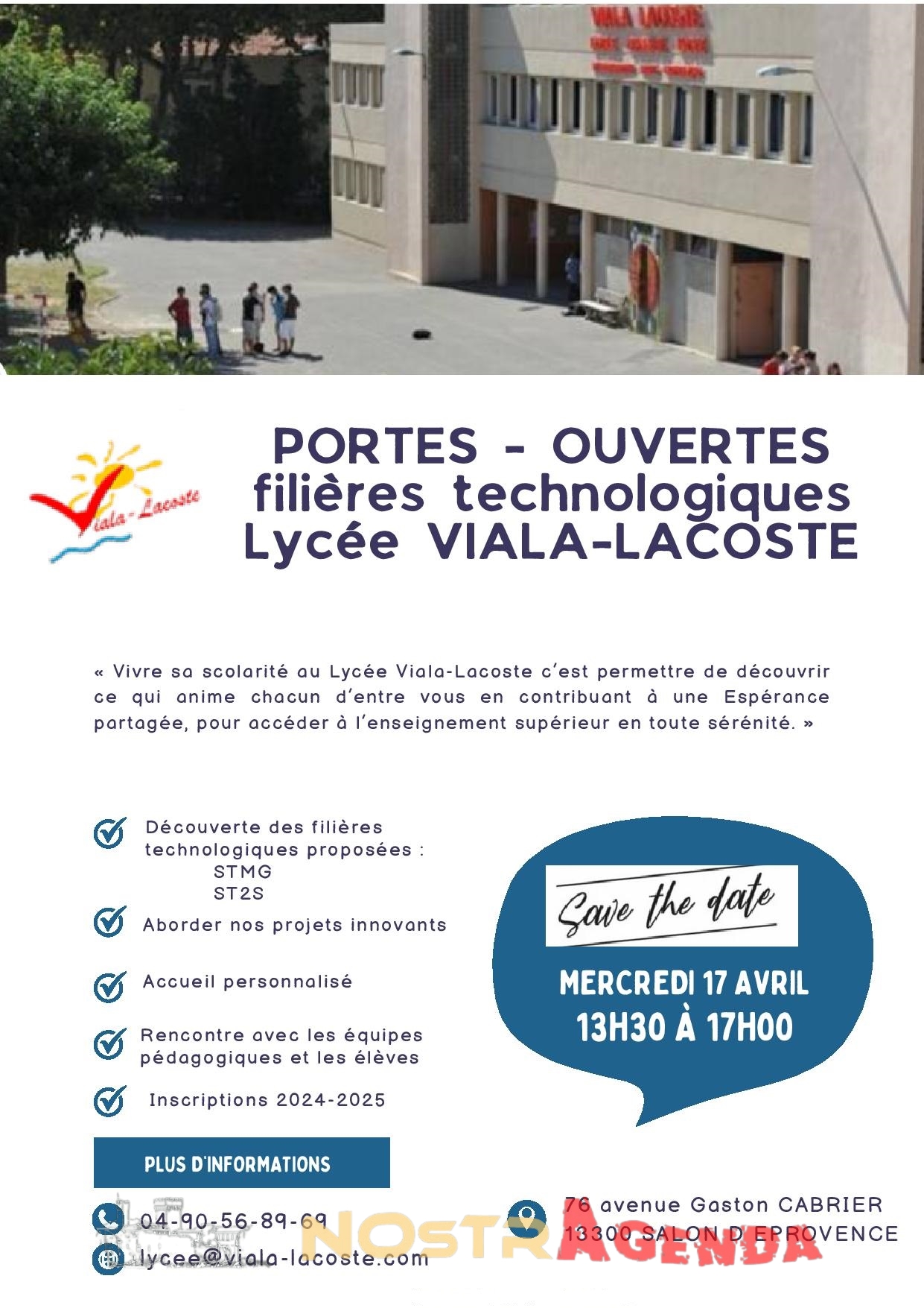 JPO Techno 2024 agenda Nostragenda Lycee Viala Lacoste