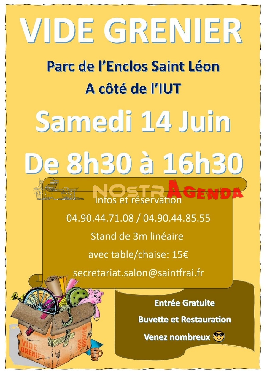Vide grenier enclos saint Leon Salon Nostragenda 14 juin 2025