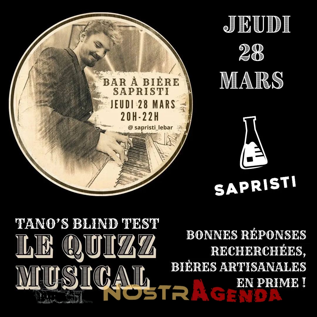 blind test Sapristi Soirée Salon Agenda Nostragenda 28 mars