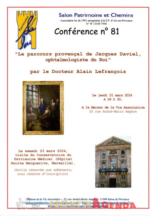 le parcours provençal de Jacques Daviel, ophtalmologiste du roi conference-Salon-Patrimoine-et-chemins-Agenda-Nostragenda-sorties