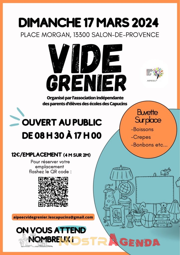 vide grenier AIPEEC Salon agenda Nostragenda