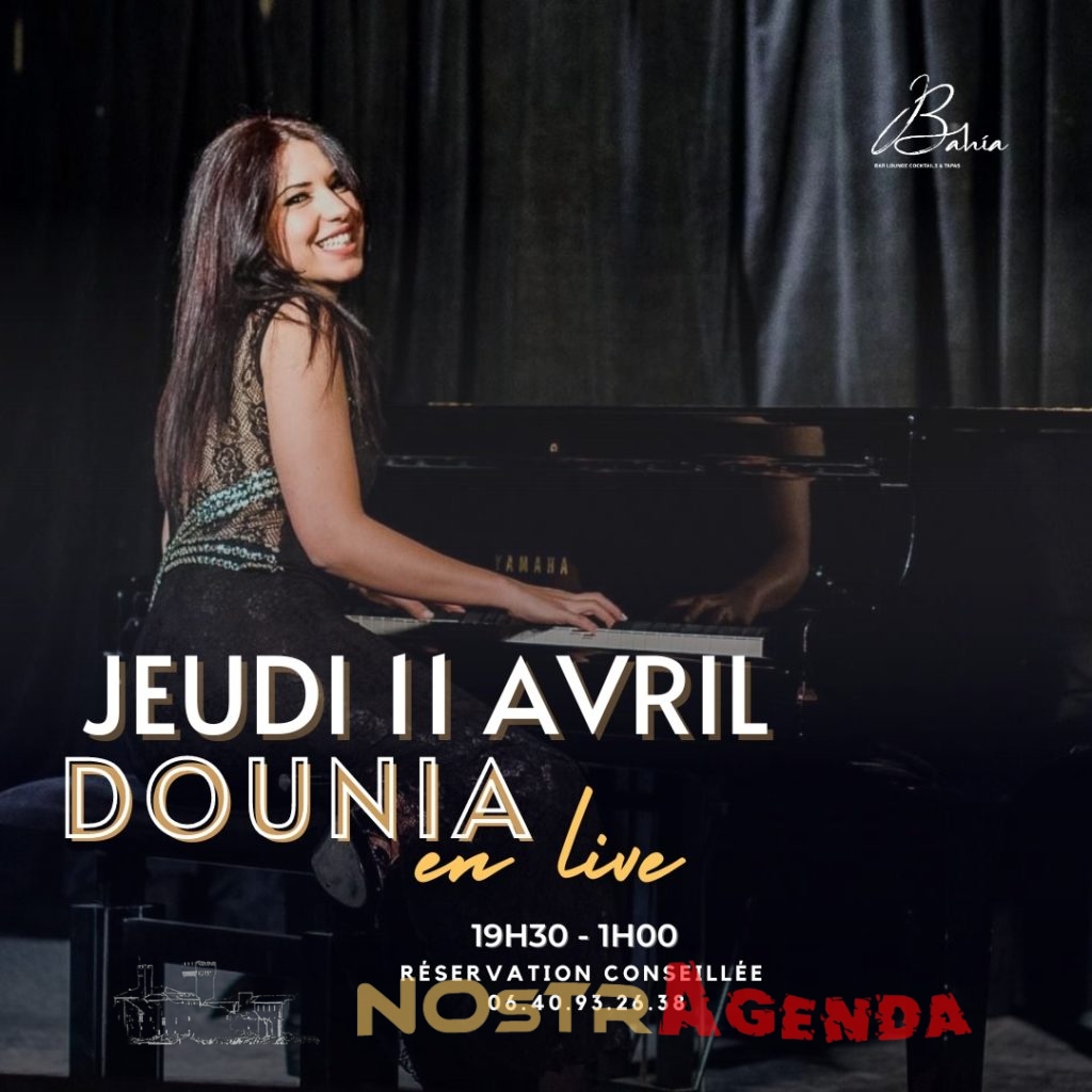 Dounia en Live Bahia Salon Agenda concert soirée Nostragenda