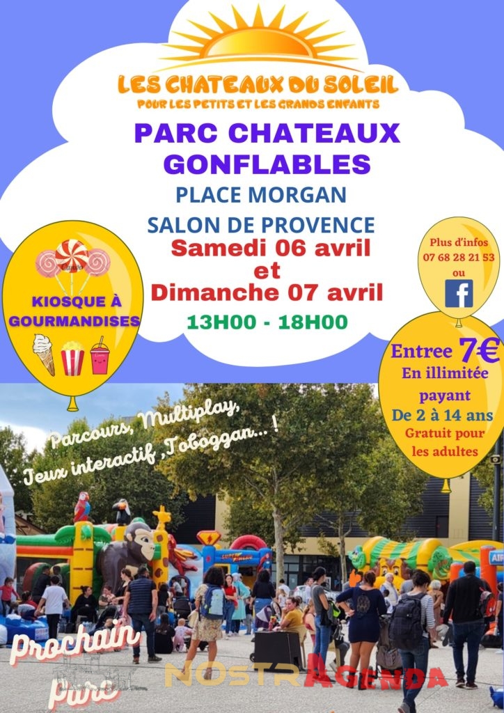 Village de chateaux gonflables Place Morgan Salon-de-Provence Nostragenda week-end