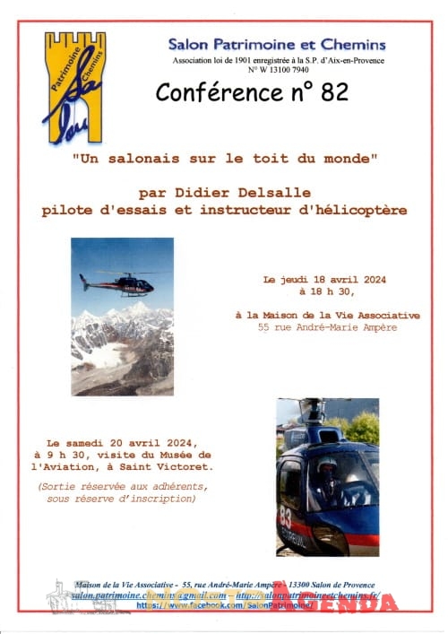 conference Salon patrimoine et chemins avril agenda Nostragenda Salon-de-Provence