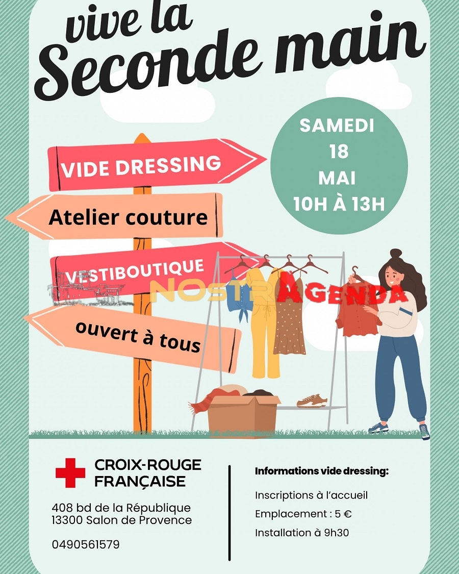 vive la seconde main vestiboutique croix rouge salon agenda Nostragenda