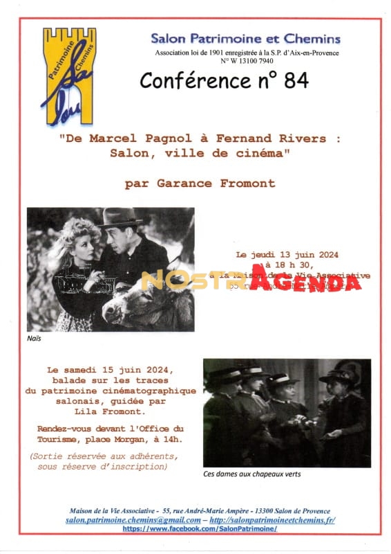 conference Salon, ville de cinéma agenda Nostragenda Salon patrimoine et chemins