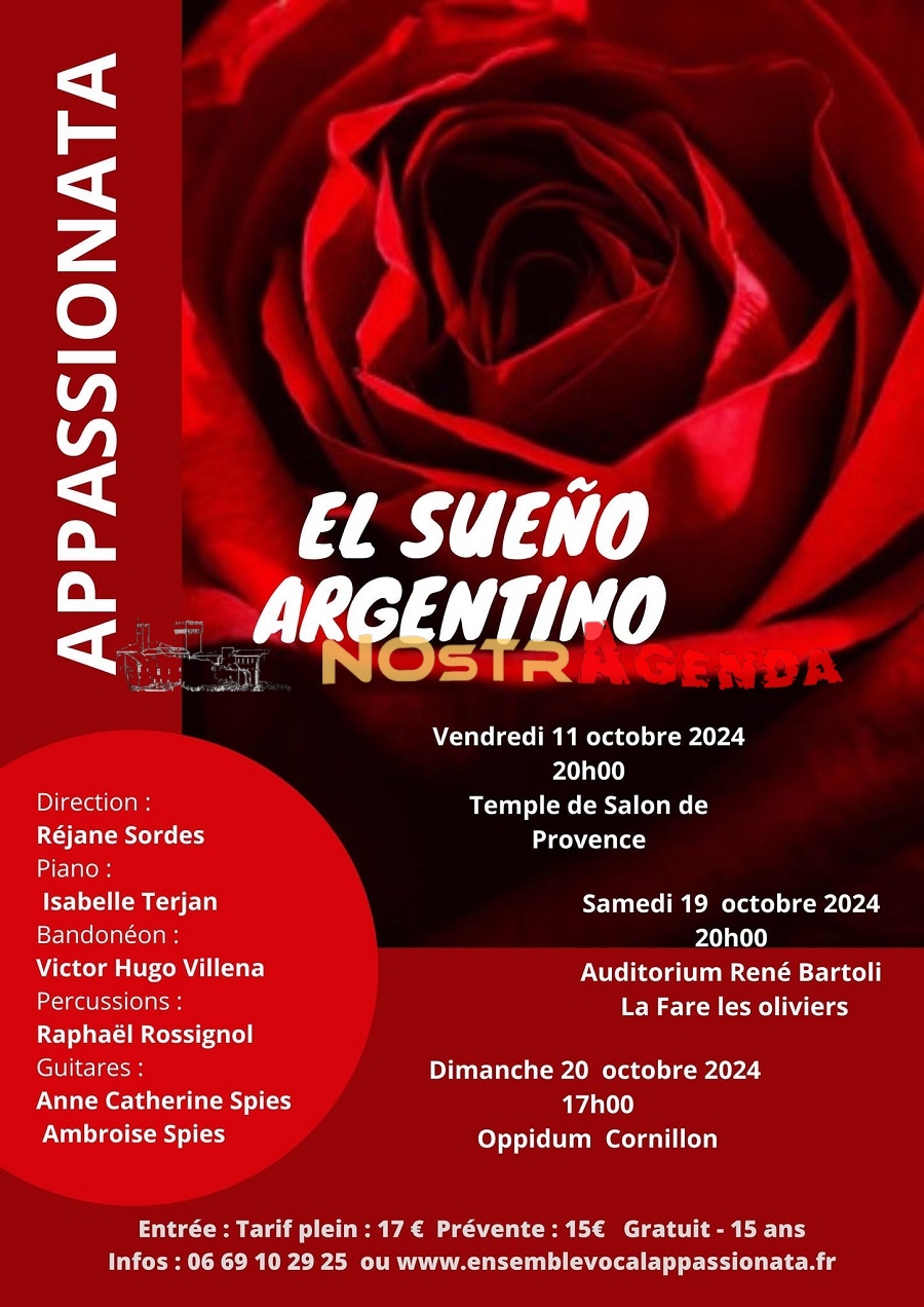 Chœur Appassionata concert El Sueño argentino temple Salon Nostragenda