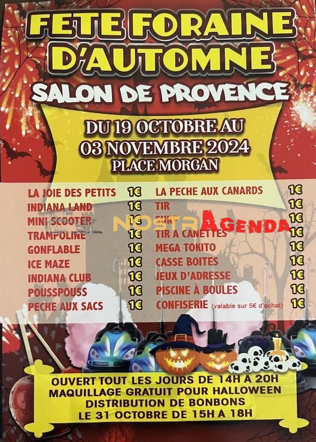 fête foraine dautomne place Morgan Salon Nostragenda