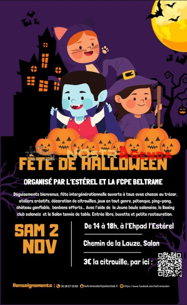 fête de Halloween FCPE Ecole Beltrame Estérel Salon agenda animations Nostragenda