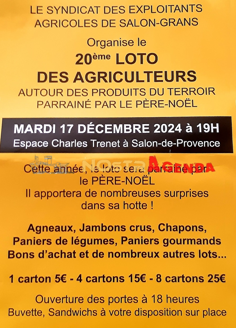 loto des agriculteurs 2024 Salon de Provence agenda Nostragenda