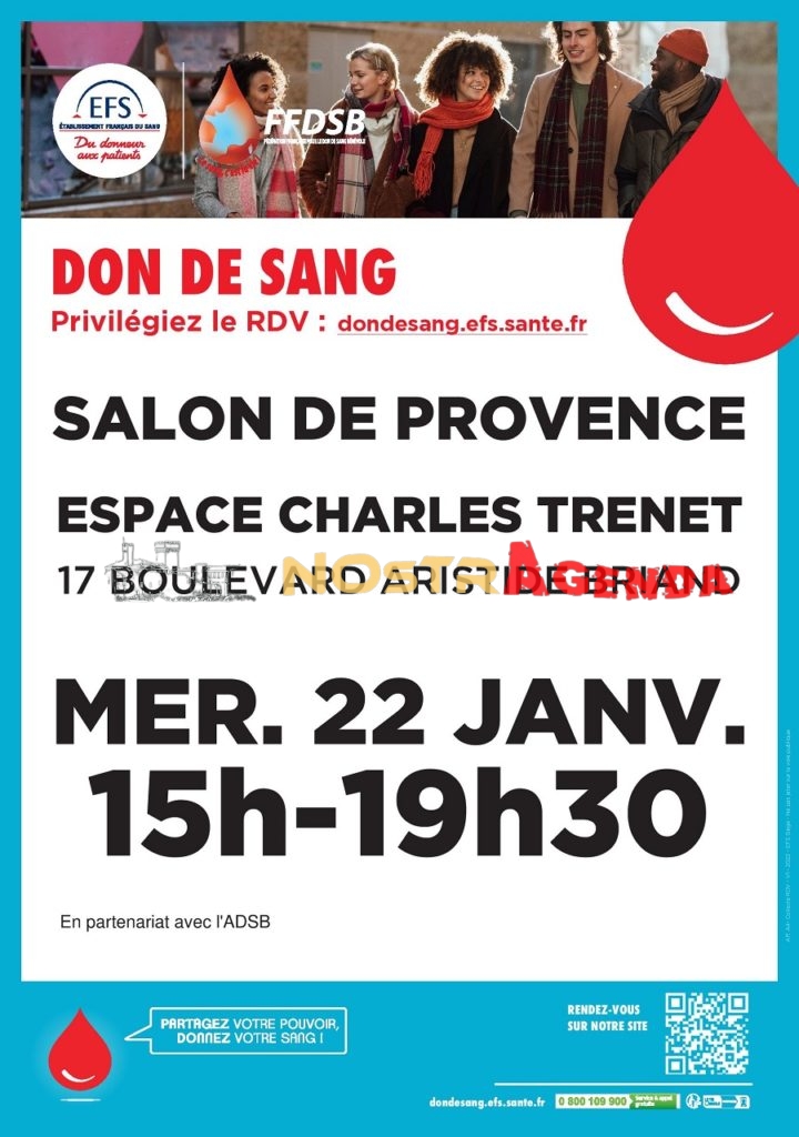 EFS SALON Don du sang Janvier 2025 Nostragenda