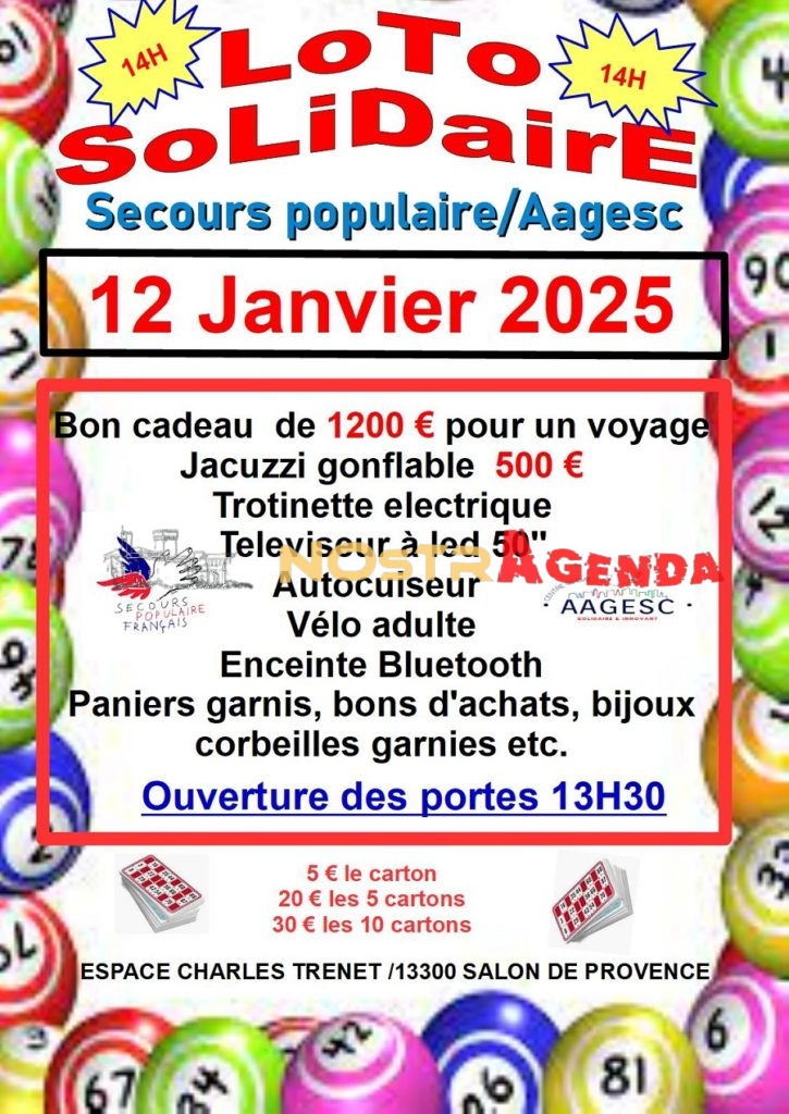 loto solidaire secours populaire - AAGESC Salon de Provence Nostragenda