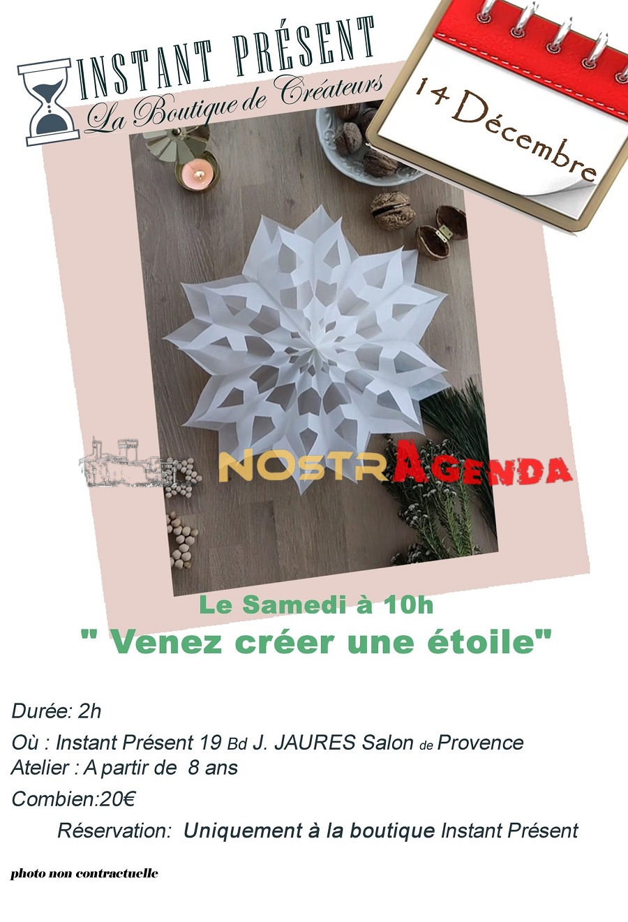 venez creer une etoile instant présent atelier Salon-de-Provence ce week-end Nostragenda