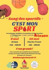 don du sang mai 2025 Salon-de-Provence Nostragenda ADSB Sang des sportifs