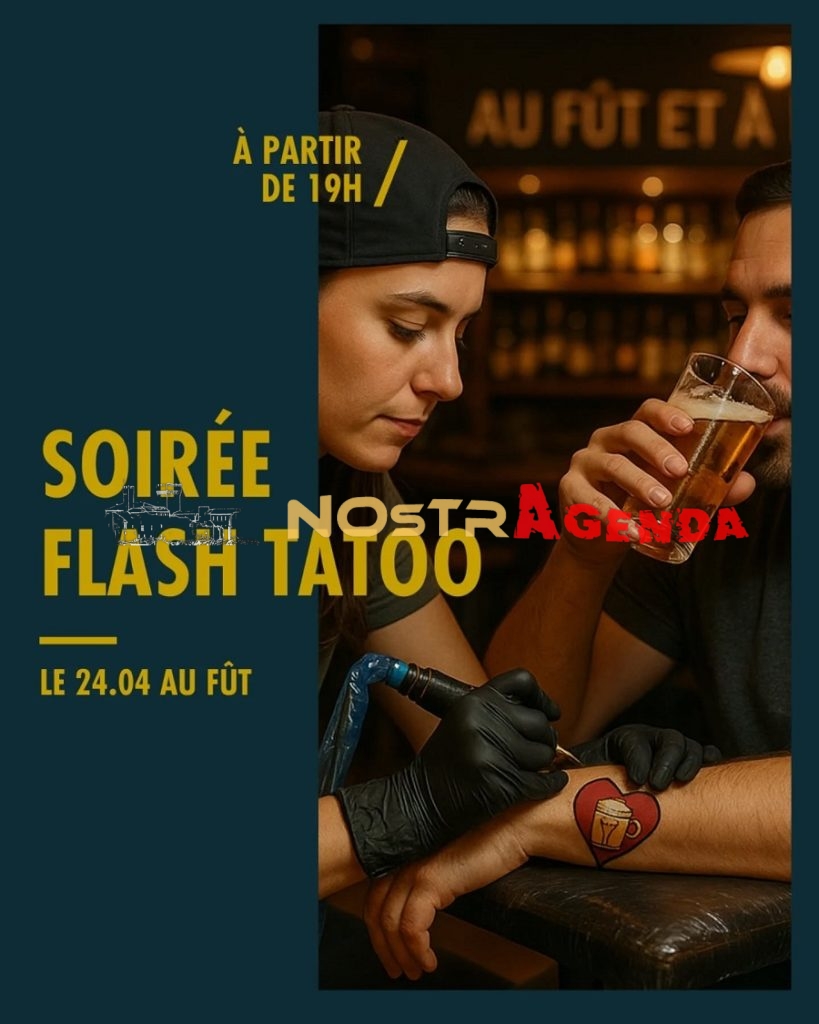 soirée flash tatoo Au Fut Salon soirée Nostragenda 24 avril 2025