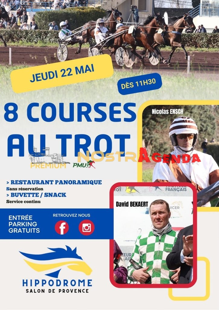 8 courses de Trot hippodrome de Salon Agenda Nostragenda 22 mai 2025