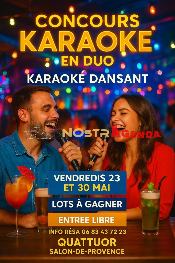 Karaoké en duo Le Quattuor Salon agenda Nostragenda Place Morgan 23 & 30 mai 2025