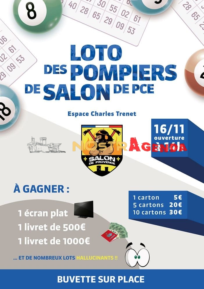 loto des pompiers Salon-de-Provence 16 Novembre 2025 Nostragenda agenda Loto